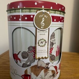 Christmas Pier 1 Red and White Musical Tin